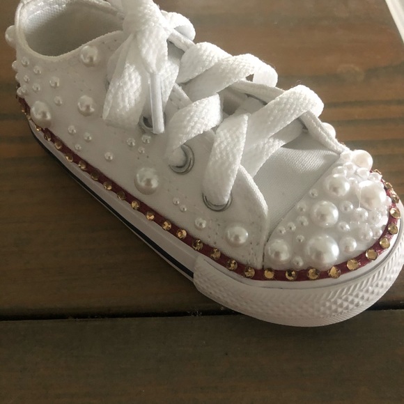 Baby Bling Pearl Converse (Mint Lace Edition) - Picture 3 of 8